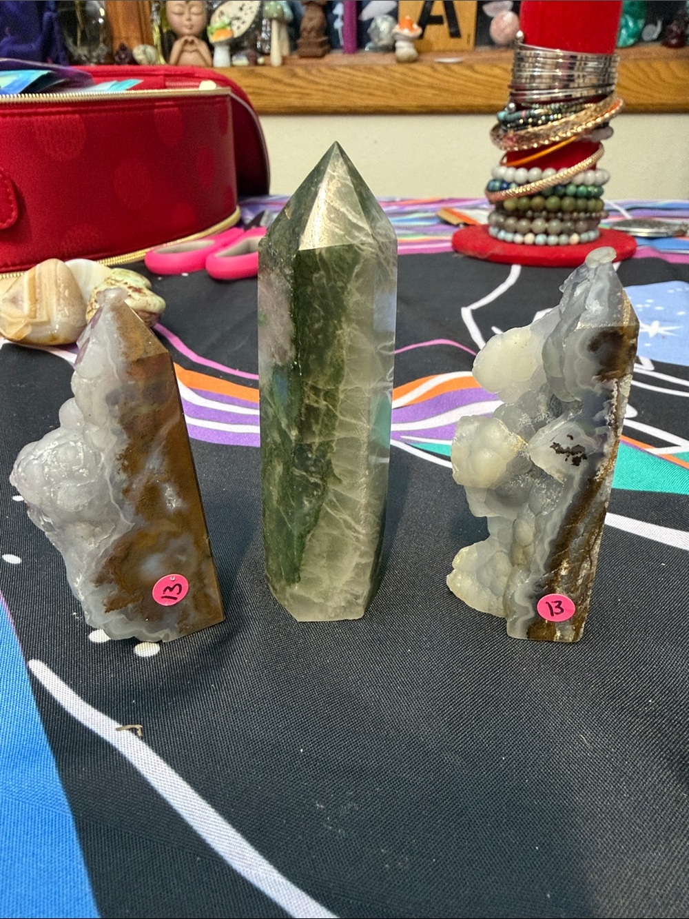 3 TOWERS//Green Quartz Crystal Point Tower - Natural Home Accent